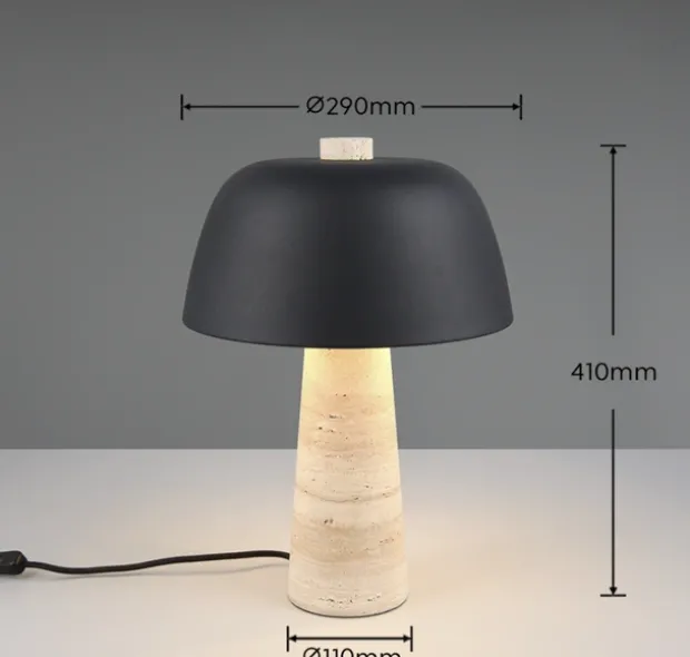 Timba bordlampe 42cm sort