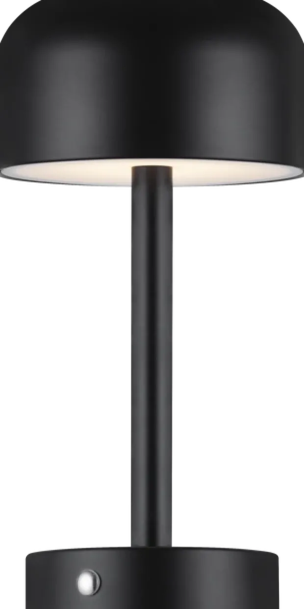 Touch LED oppladbar bordlampe 25cm sort