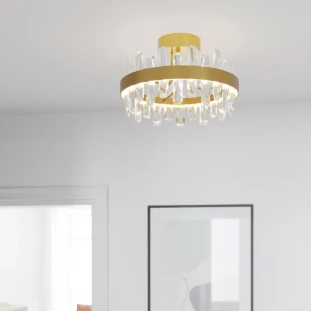 Triumph LED plafond taklampe 50cm messing/klar