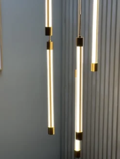 Tube taklampe rondell 5lys 35cm gull