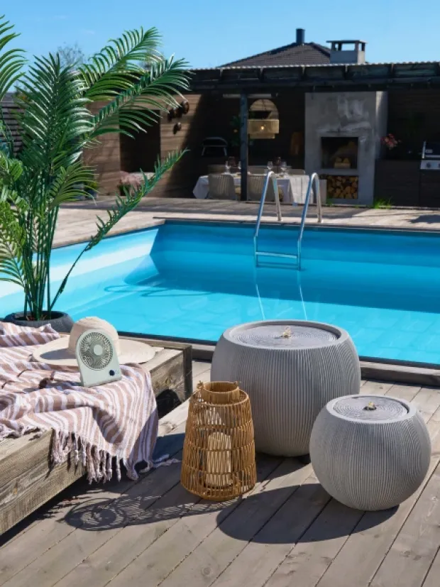Vannfontene Stone IP44 37cm beige