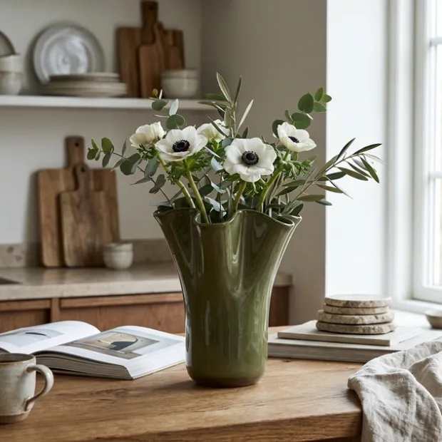Vase 31cm grønn