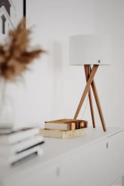 Vega bordlampe 55cm eik/hvit