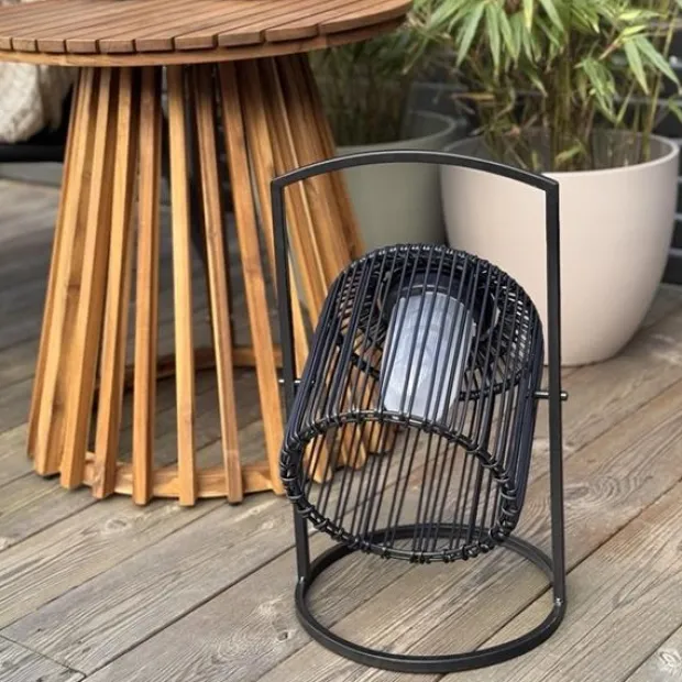 Vendbar solar lykt IP44 42cm sort