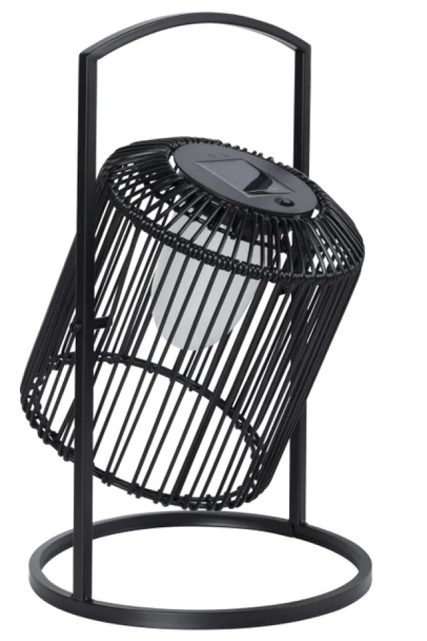 Vendbar solar lykt IP44 42cm sort