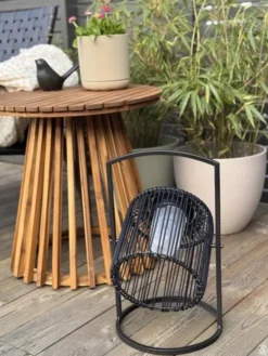 Vendbar solar lykt IP44 42cm sort