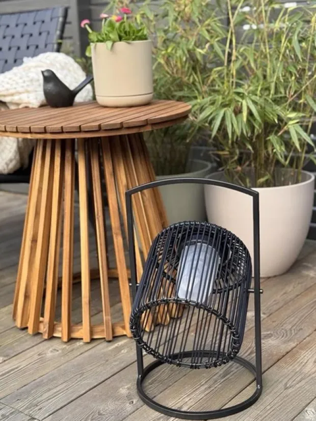 Vendbar solar lykt IP44 42cm sort