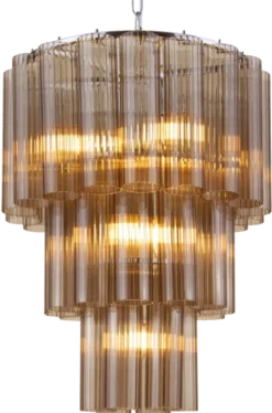 Venice taklampe lysekrone 50cm brun