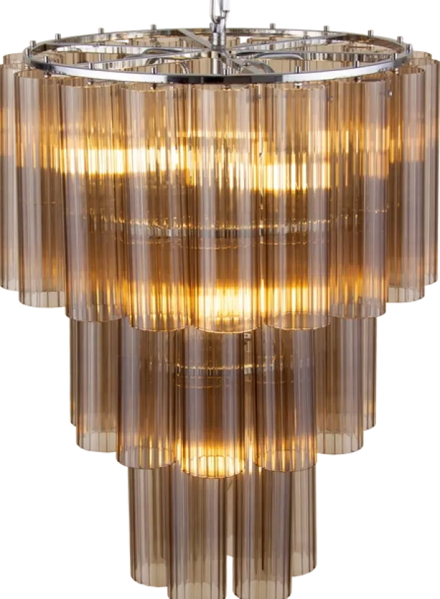 Venice taklampe lysekrone 50cm brun