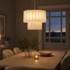 Venice taklampe lysekrone 2lag 50cm hvit