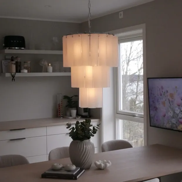 Venice taklampe lyskrone 50cm hvit