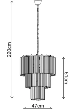 Venice taklampe lyskrone 50cm hvit