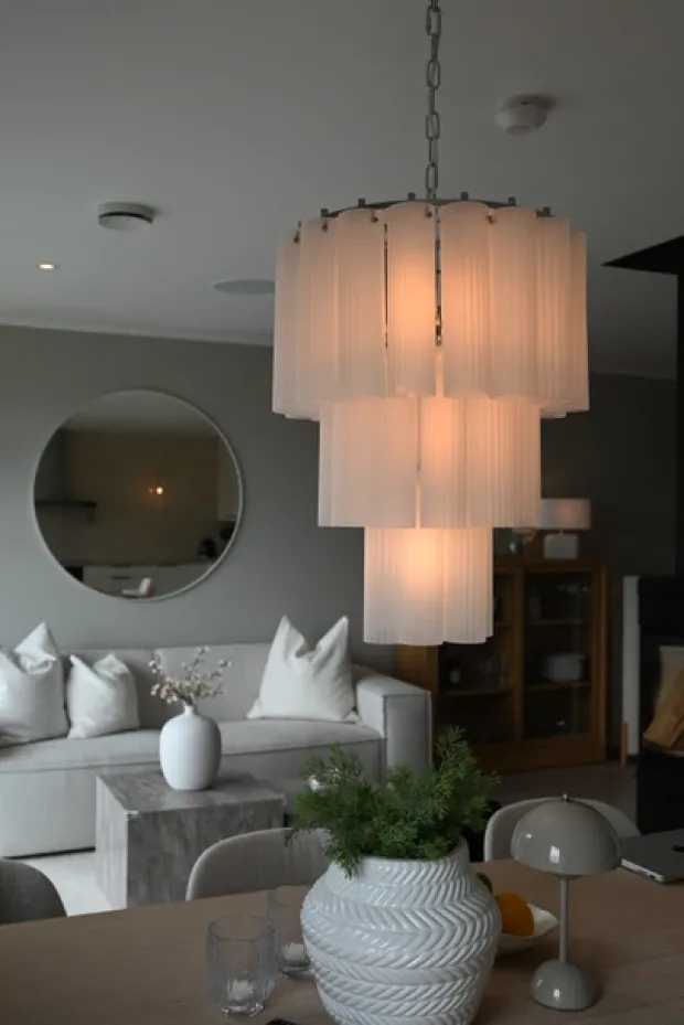 Venice taklampe lyskrone 50cm hvit