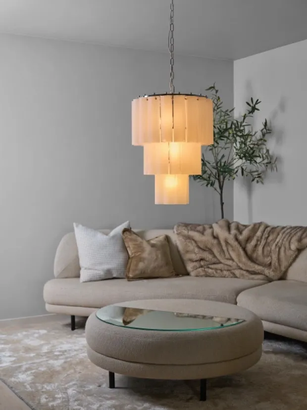 Venice taklampe lyskrone 50cm hvit