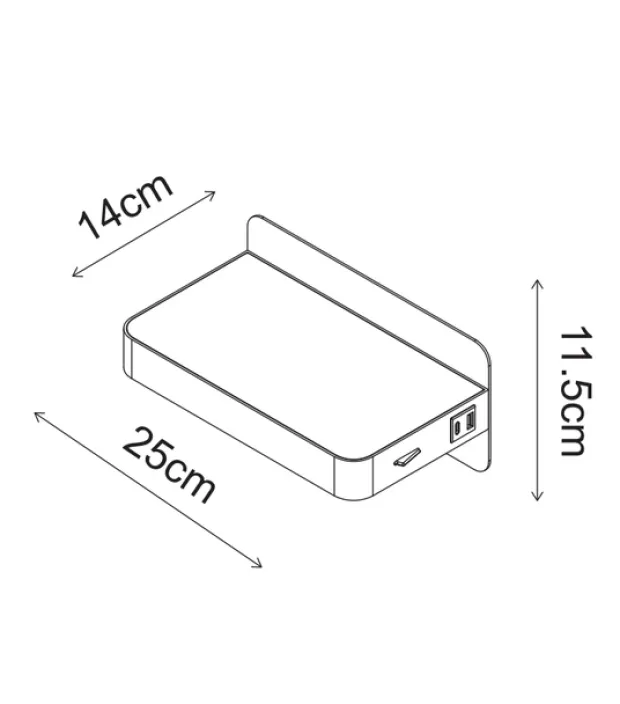 Western LED vegglampe 25cm sort
