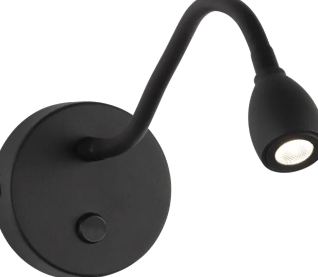 Willy LED leselampe vegg 20cm sort