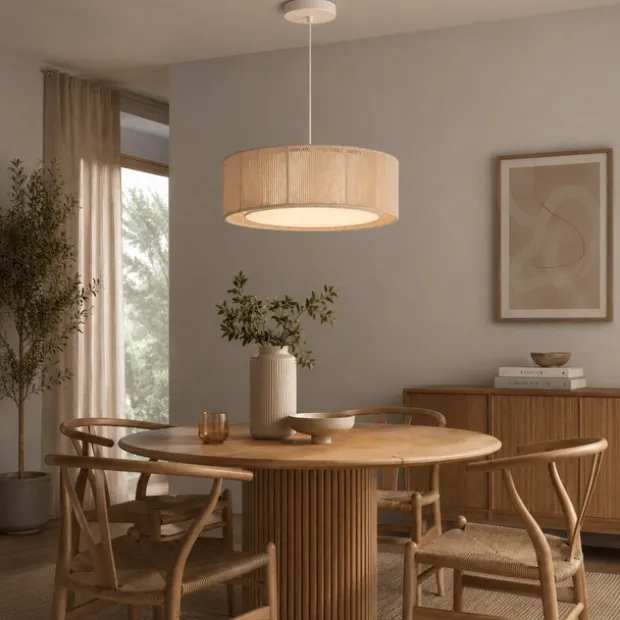 Ylva taklampe 50cm beige/hvit