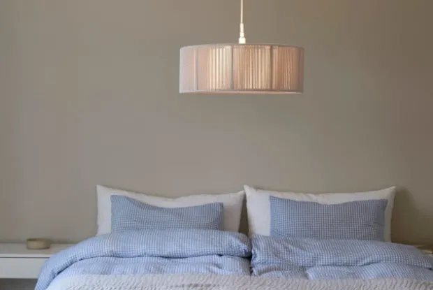 Ylva taklampe 50cm beige/hvit