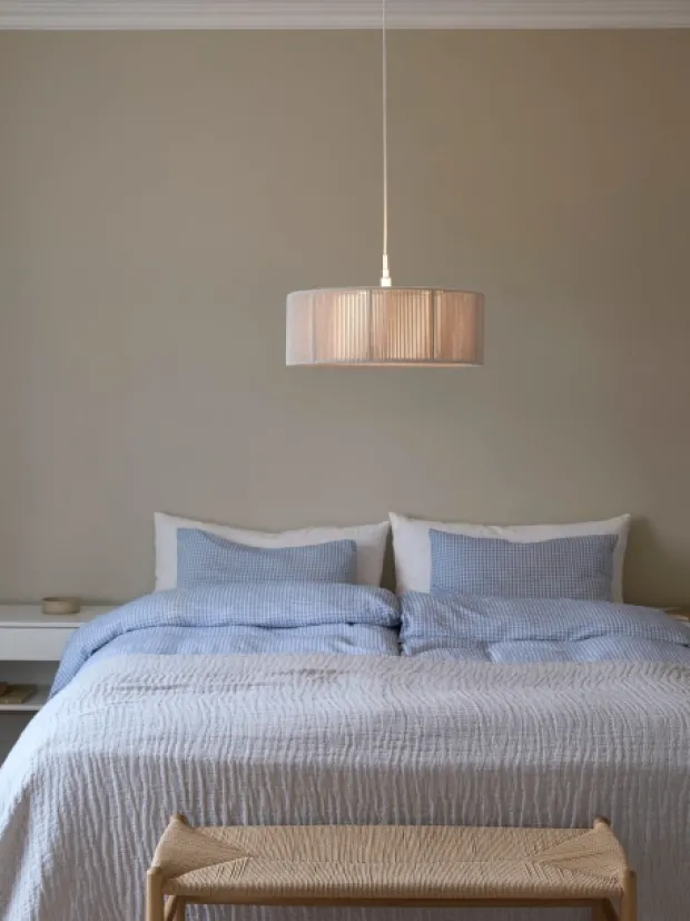 Ylva taklampe 50cm beige/hvit