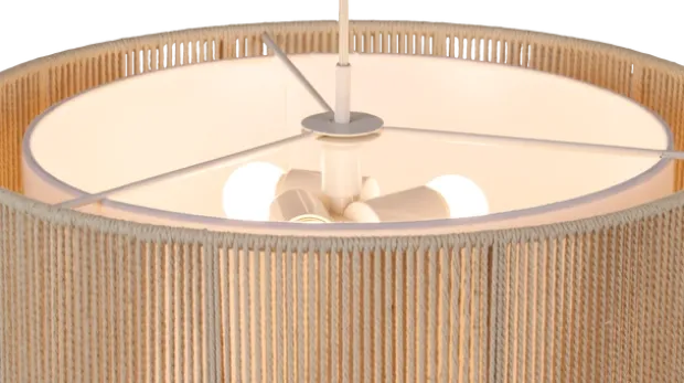 Ylva taklampe 50cm beige/hvit